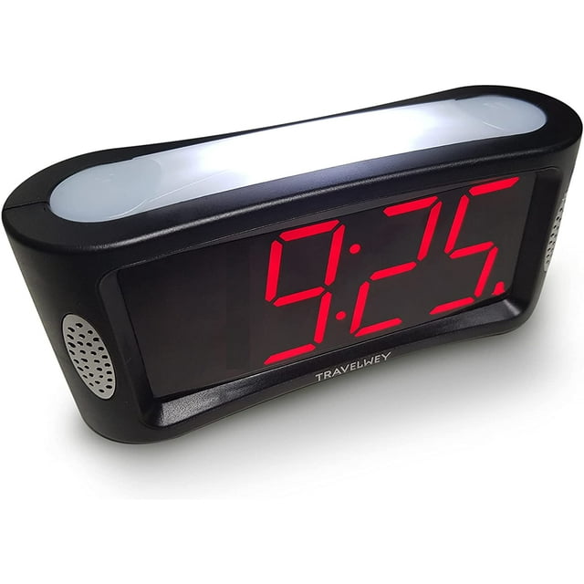 Travelwey Digital Alarm Clock Outlet Powered, No Frills Simple
