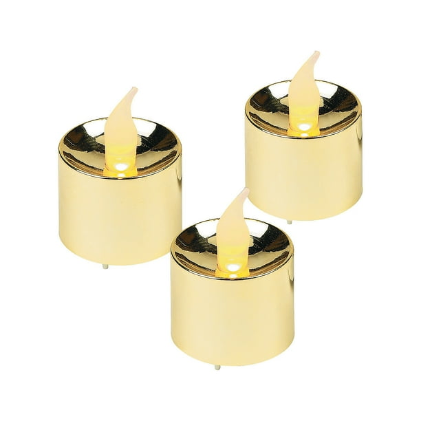 Battery Operated Gold Votive Candles Home Decor 12 Pieces