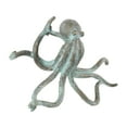 thumbnail image 6 of 12" x 4" Blue Polystone Distressed Patina Octopus Sculpture with Gold Foil Accents, by DecMode, 6 of 9
