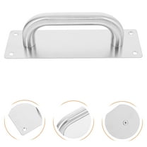 FRCOLOR Stainless Steel Door Pull Handle with Plate 1 Set No Sharp Edges for Warehouse Commercial Fire Door Size S