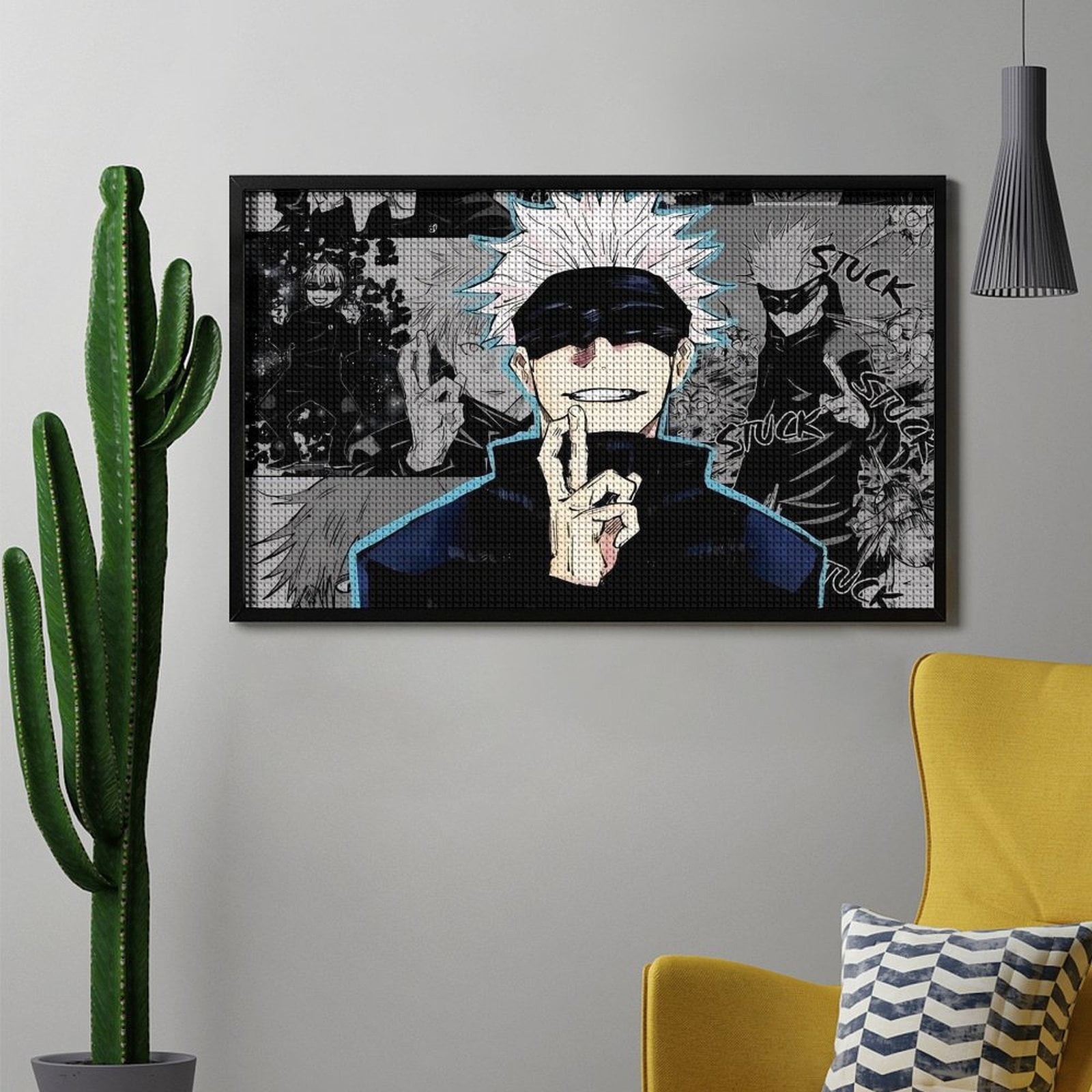 Jujutsu Kaisen Diamond Painting Horizontal (Square Diamond) (Canvas), A Craft For Beginners, Suitable As A Gift Or Home Wall Decoration 12"x20"