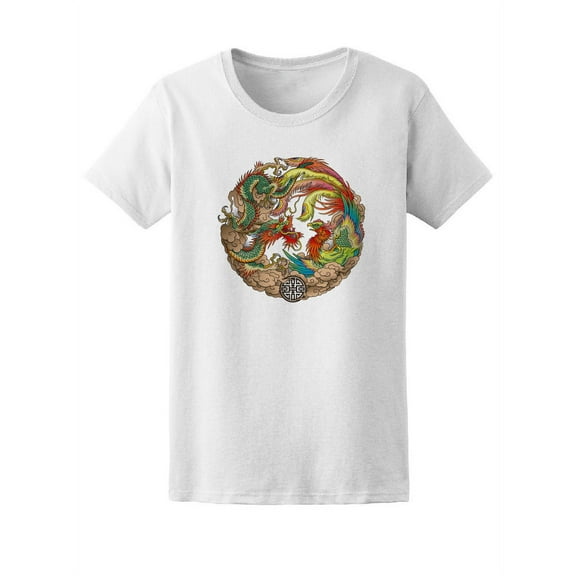 Oriental Dragons & Phoenix T-Shirt Women -Image by Shutterstock, Female XX-Large