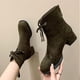 thumbnail image 4 of NECHOLOGY Zapatos Botines de mujer Europa y los Unidos y el comercio exterior de los Unidos para botas gruesas con cabeza redonda después de la correa Modelos clásicos y botines Botas (Green 8), 4 of 5