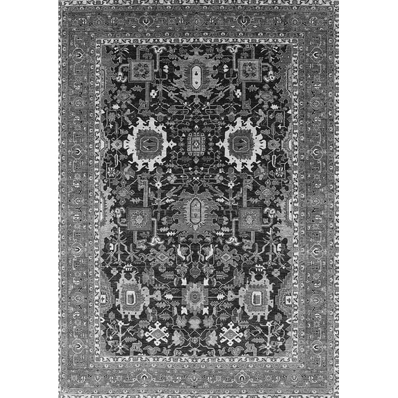 Ahgly Company Indoor Rectangle Oriental Gray Industrial Area Rugs, 7' x 10'