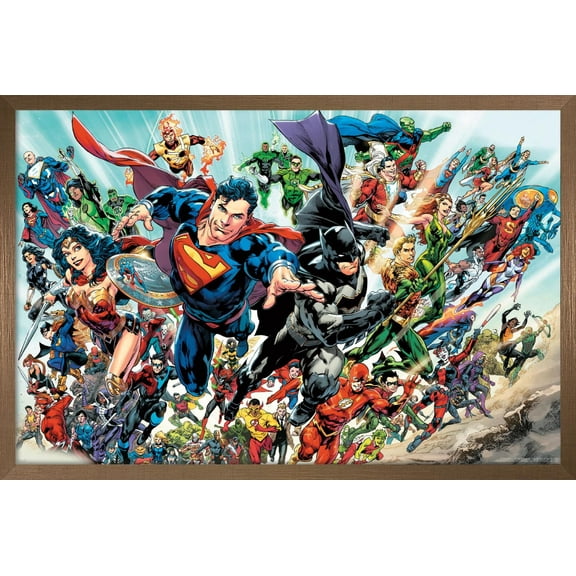 DC Comics - Justice League Rebirth - Group Wall Poster, 14.725" x 22.375", Framed