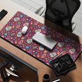 thumbnail image 2 of Long Mouse Pads for Desk,Purple Colorful Skull Flower Pattern Desk Mats on Top Of Desks, Desk Mouse Pad Extra Large with 3mm Non-Slip Base and Stitched Edge for Gaming,Office,Work,Home 35.4"x15.7", 2 of 6