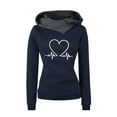 thumbnail image 1 of IMENGL Chandail à Capuchon Décontracté slim Imprimé love plus, Bleu 2TG, Taille m-3TG, 1 of 2