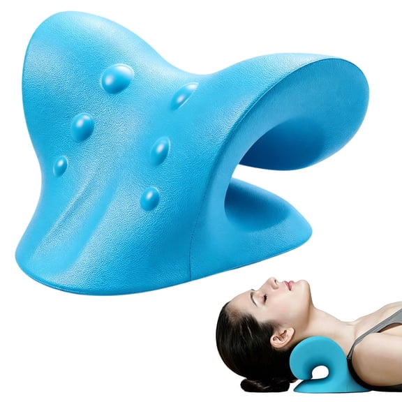 Cervical Neck Stretcher Pillow, Ergonomic Neck and Shoulder Relaxer for Daily Neck Support, Foam Cervical Traction Device for Posture Alignment and Tension Relief, Home Use Neck Traction Pillow