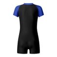 thumbnail image 2 of YiZYiF Kids Girls One-piece Swimsuit Swimwear Short Sleeve Zipper Rashguard Swimming Suit Blue 10, 2 of 5