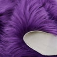 thumbnail image 4 of PiccoCasa Faux Fur Area Rug Shaggy Floor Mat, Purple 2x2 Feet Round, 4 of 6