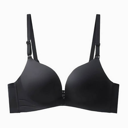 SMihono Savings Women s Plunge V Push Up Bra Front Closure Plus Size Racerback Underwire Tshirt Padded Lace Soft Steel Ring Adjustable Bra Black XL