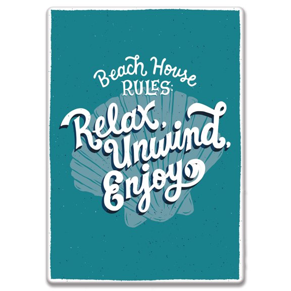 River's Edge Products Retro Metal Tin Sign, 12" x 17" Weatherproof Metal Wall Art for Indoor or Outdoor Decor, Vintage Man Cave, Bar, Cabin, Garage, or Home Decor, Beach Rules