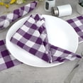 thumbnail image 4 of Fingercraft Dinner Cloth Napkins, Everyday Use, Soft and Well Absorbent Cotton Buffalo Plaid Table Napkins, 12 Pack, 20x20 Purple and White, 4 of 6