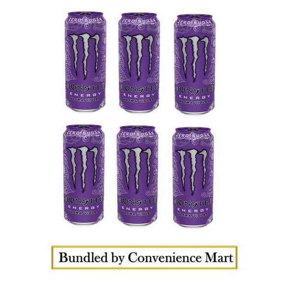 Monster Energy 16 fl oz, Cans Ultra Violet Pack of 6 (Bundled By Convenience Mart)