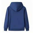 thumbnail image 5 of Domzest Boys Girls Fleece Hoodies Long Sleeve Plain Pullover Sweatshirts Teen Kids Casual Hooded Sweatershirt Dailywear Navy 140 Age:9-10Y, 5 of 5
