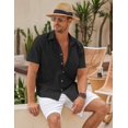 thumbnail image 2 of COOFANDY Men's Summer Beach Cotton Linen Short Sleeve Shirt Oxford Chambray Western Shirts, 2 of 6