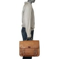 thumbnail image 4 of SHARO Men's Adjustable Straps Leather Laptop Messenger Bag, Brown, 4 of 5