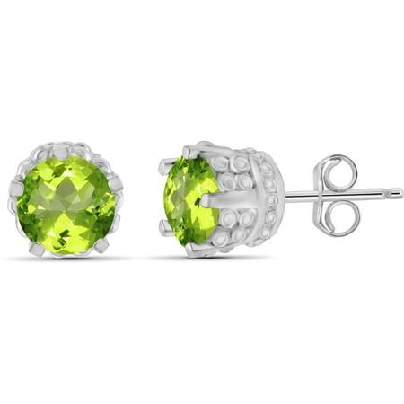 JewelersClub 1 1/2 Carat T.G.W. Peridot Sterling Silver Crown Earrings