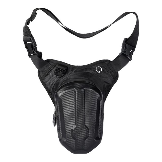 Bolsa para motocicleta, carcasa dura, bolsa para pierna para motocicleta, accesorios para montar (negro)