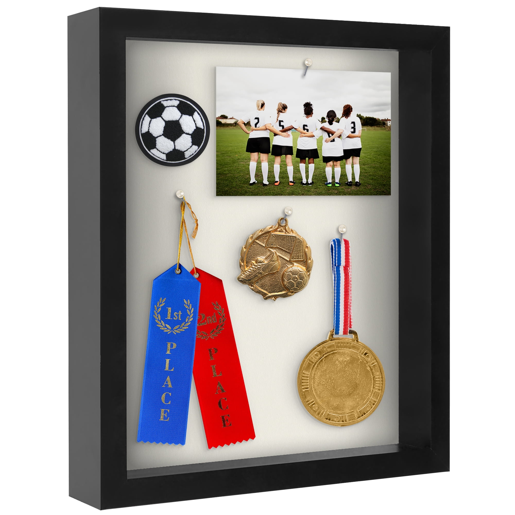 Americanflat 11x14 Shadow Box Frame with Shatter-Resistant Glass Silhouette Collection Large Display - Black