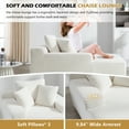 thumbnail image 4 of 67" Chaise Lounge Chair Indoor, Oversized Sleeper Sofa Bed with Wide Armrest, Upholstered Corduroy Boneless Couch Reading Chairs, White, 4 of 8