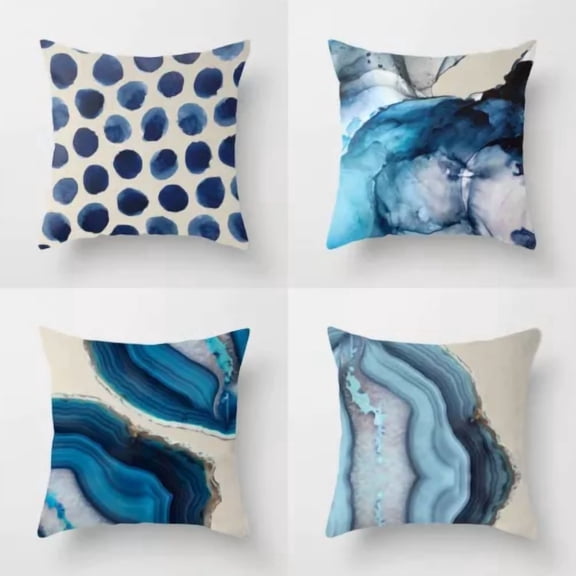 Pillow Cases Linen Throw Pillow Covers 18X18 Inch Set Of 4 Home Decorations Gift