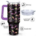 thumbnail image 3 of Halloween 40oz Insulated Stainless Steel Tumbler - Bat Design,Spill-Proof Lid,Handle & Straw,Travel Coffee Cup,Boo Gift for Women Men (1PC), 3 of 6