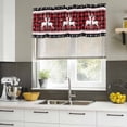 thumbnail image 4 of Christmas Elk Curtain Valances for Windows, Kitchen Valance Window Treatments Panel 2 Pack, Red Black Buffalo Checkered Winter Snowflakes Rod Pocket Short Curtains for Bathroom Bedroom 42 x 18 Inch, 4 of 8