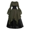 thumbnail image 4 of GaThRRgYP Womens Plus Size Dresses,Women's Medieval Renaissance Pirate Witch Dress Gown Skirt Army Green XS, 4 of 7