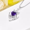 thumbnail image 4 of JO WISDOM 925 Sterling Silver Irish Celtic Heart Claddagh Pendant Necklace with Birthstones, 4 of 6