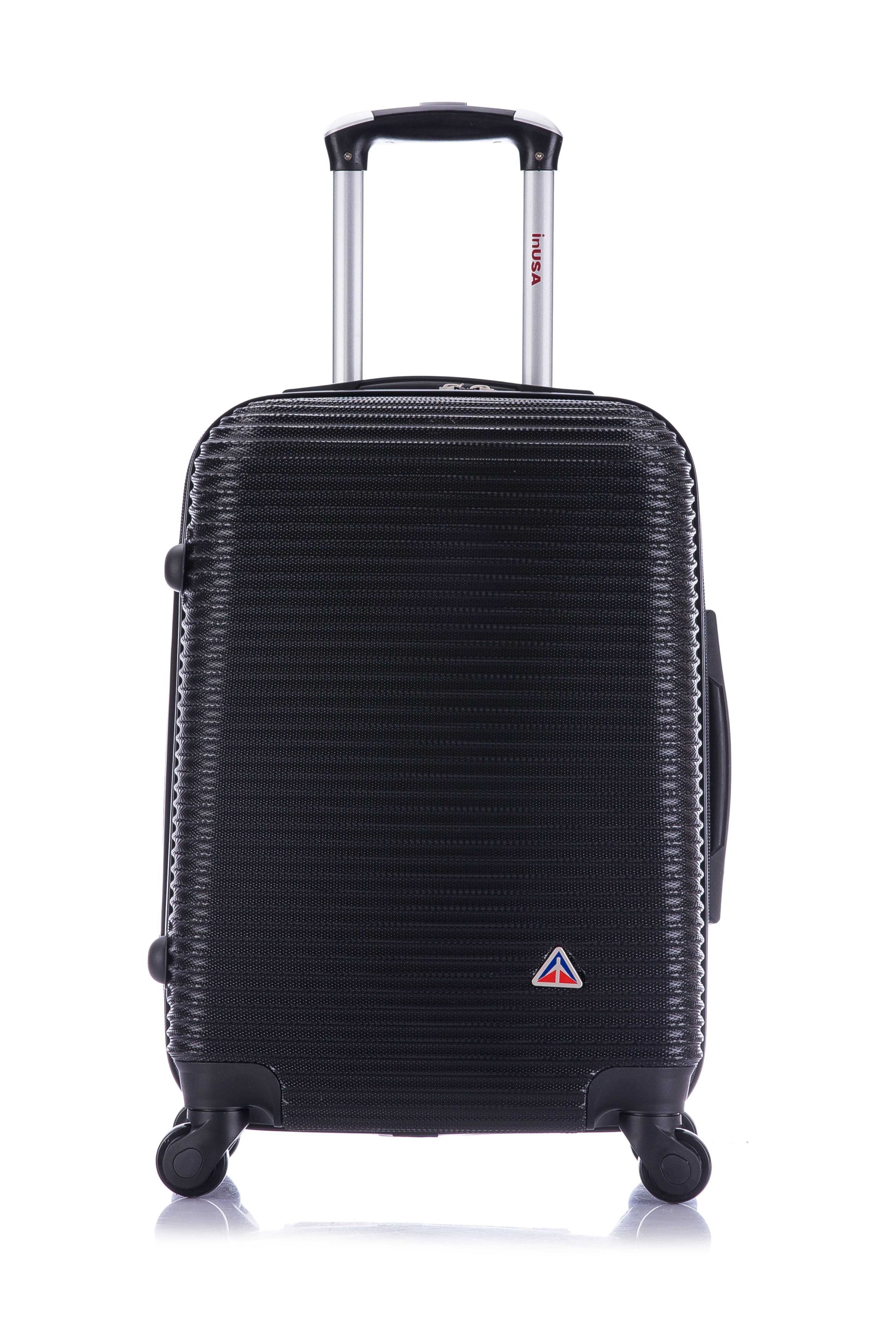 InUSA Royal 20" Hardside Lightweight Luggage with Spinner Wheels, Handle, and Trolley, Black