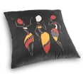 thumbnail image 3 of GZHJMY Soft Smooth Skin-Friendly Throw Pillow Cover Without Pillow Case16 x16 Shrink-Resistant Breathable Hidden Zipper Opening, Sofa Bed Office Farmhouse Room Easy to Disassemble|African Dancers, 3 of 7