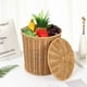 thumbnail image 4 of Cesta de almacenamiento de ratán sintético, cesta para ropa sucia, cesta grande de mimbre para ropa, cesta para ropa sucia, cesta para guardar ropa, cesta tejida con tapa, cesta de almacenamiento, 4 of 8