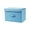 Sky Blue, variant on Bellella Cotton Linen Storage Box Bin Foldable Fabric Cube Clothes Zipper Organizer with Lid and Handle