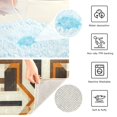 thumbnail image 3 of Yayeee Bath Rug for Bathroom Floor Non Slip Contour Fluffy Soft Absorbent Mat, 20"x24", Beige Geometric, 3 of 7