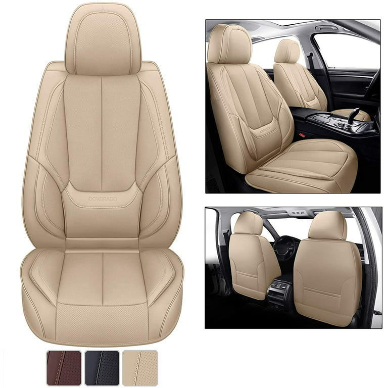 Beige Universal Seat Covers Leather Seat Cushions Luxury Seat