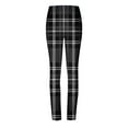 thumbnail image 6 of SwiftWear Women's Plaid Leggings | High Waist Workout Yoga Pants | Non-Slip Gym to Street Stretch Tights in Blue & Black, 6 of 6