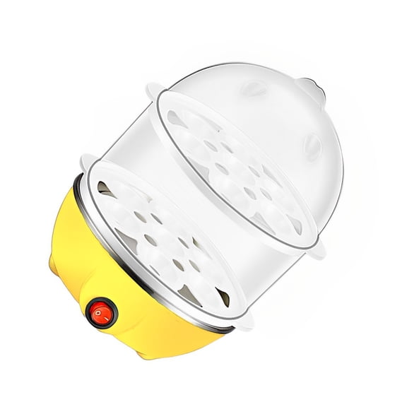 Advancent Caldera de 7 huevos, olla eléctrica multifunción de calentamiento rápido para huevos, vaporera, escalfador, herramientas de cocina Electrodomésticos Amarillo/Doble Capa