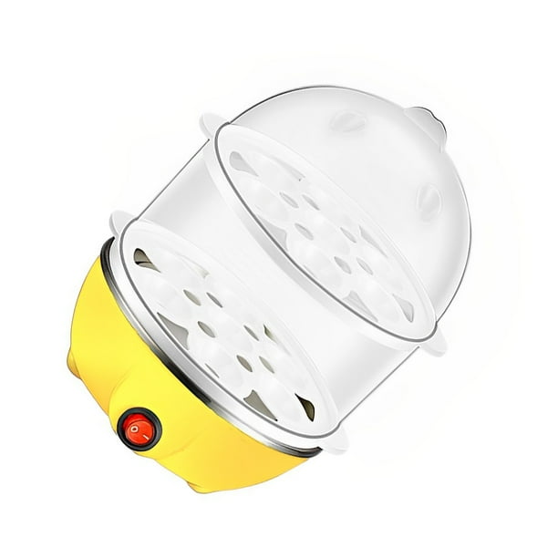 Advancent Caldera de 7 huevos, olla eléctrica multifunción de calentamiento rápido para huevos, vaporera, escalfador, herramientas de cocina Electrodomésticos Amarillo/Doble Capa