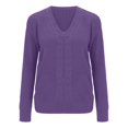 thumbnail image 4 of TRUBKH Fall Outfits for Women V Neck Tops Long Sleeve Shirts Plus Size Business Casual Outfits for Women Wool Blend Sweater Drop Shoulder Sweaters Womens Thermal Tops Loose Fit Women's Purple 3XL, 4 of 5