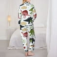 thumbnail image 5 of Junzan Cute Dinosaurs Print Womens Pajama Sets,Long Sleeve Button Down For Women Pjs 2 Piece, 5 of 9