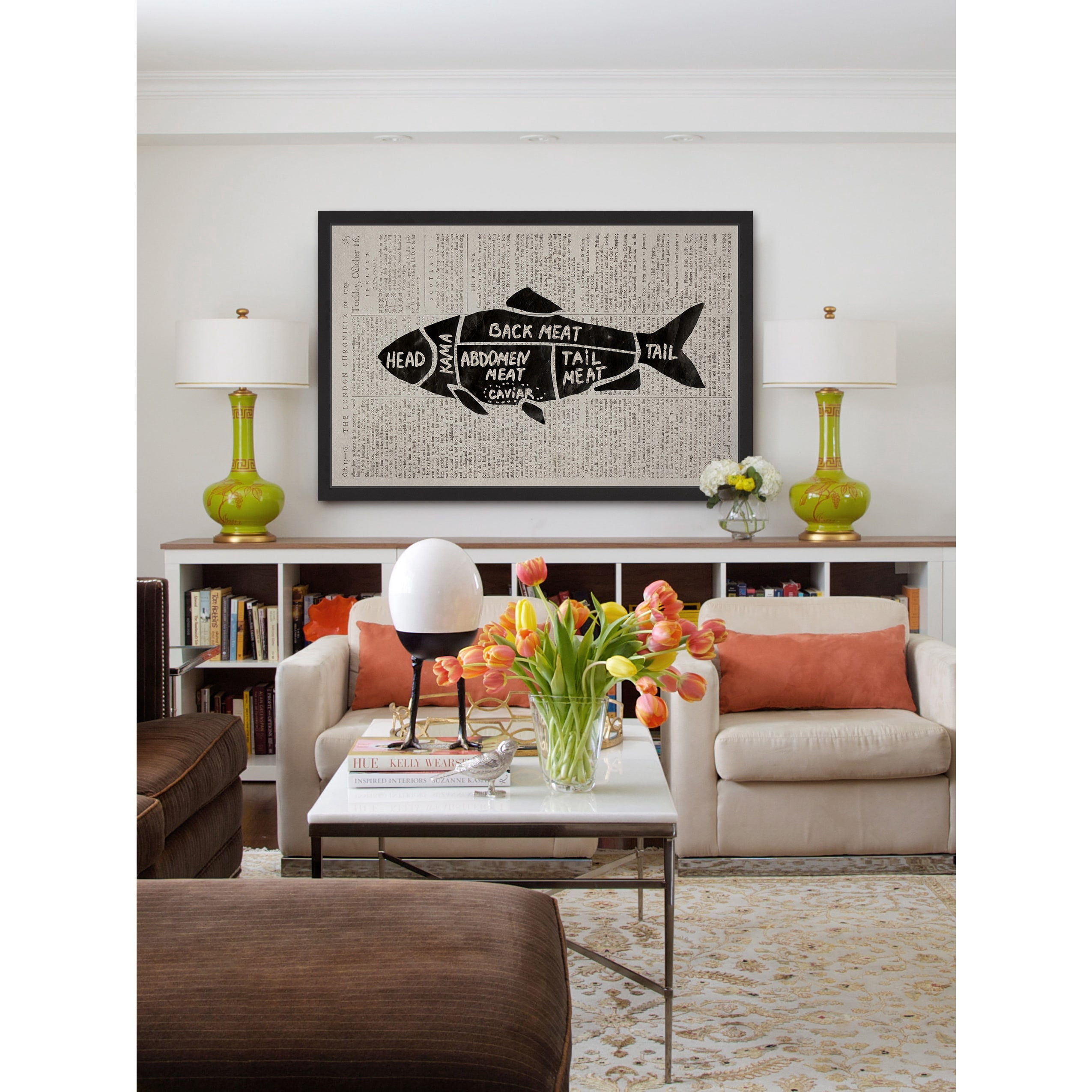"Fish Cuts II" Framed Painting Print