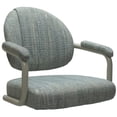thumbnail image 3 of Swivel Counter Metal Bar Stool 26" - M-70 - Blue Fabric - Beige Frame, 3 of 3