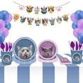 thumbnail image 4 of Conjunto de suministros para fiesta de gatitos, platos y vasos de papel, servilletas para almuerzo, decoraciones para fiesta de cumpleaños de gato, vajilla desechable para niños con pata de gato, 4 of 4