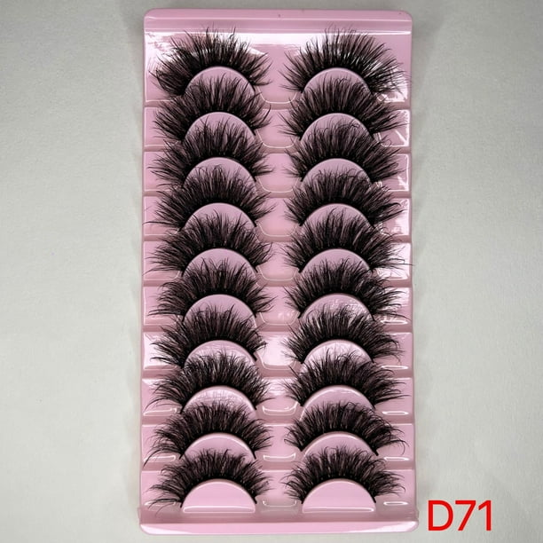 Pack de Pestañas 8D Esponjosas y Ligeras, 10 Pares con Banda Transparente para una Belleza Diaria sin Esfuerzo