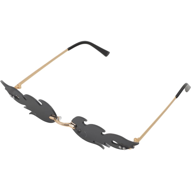 FELTECHELECTR pieza de gafas de sol de moda de metal transparente sin marco para fiestas, para mujeres y niñas (gris)
