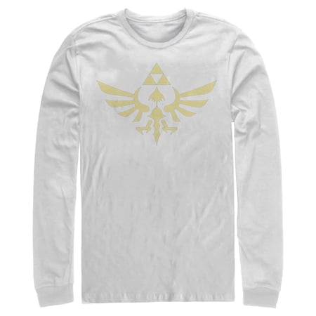 Men s Nintendo Triforce Long Sleeve Shirt White Small