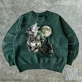 thumbnail image 4 of Vintage Wolf Moon Sweatshirt | Retro Full Moon Howling Wolves Pullover, 4 of 6
