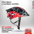 thumbnail image 2 of Casco bicicleta ciclista talla M rojo con luz, 2 of 10