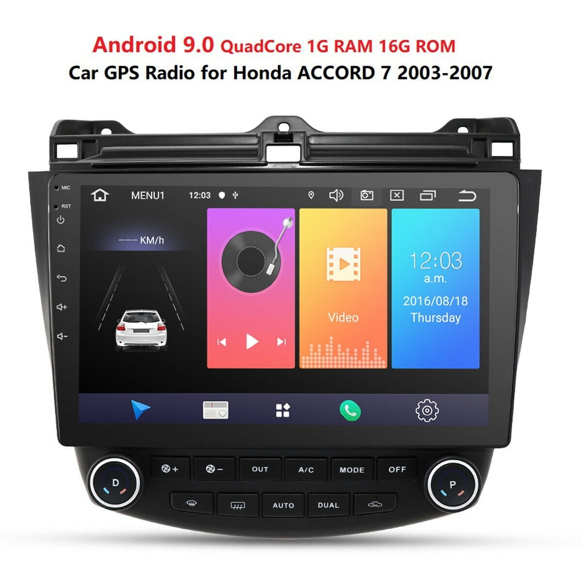 For Honda Accord 20032007 Android 9.1 10.1 Inch Touch